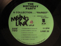 THE BIRTHDAY PARTY BEST AND RAREST LP ’85 MISSING LINK 22 RARE POST PUNK VG/VG+