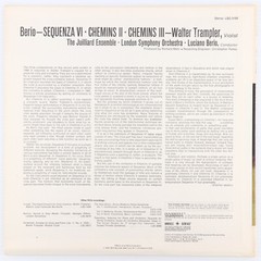 Berio, Walter Trampler – Sequenza VI/Chemins II/Chemins III – 1970 – LP LSC-3168