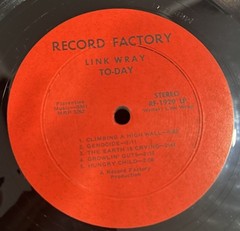 Link Wray Yesterday – Today LP Record Factory RF-1929 Vinyl 12″ Stereo