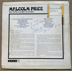 Malcolm Price – His Songs And His Guitars – Vinyl LP – Signed – STFID 2156