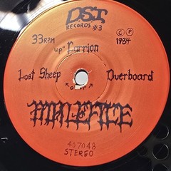 MALEFICE/OVERBOARD EP Vinyl 7″ Record 33 1/3 Rpm 1984 US w Insert 1000 Pressed