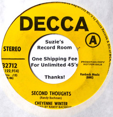 Cheyenne Winter Second Thoughts Classic Rock EX++ DJ 45 7″ Vinyl Randy Bachman