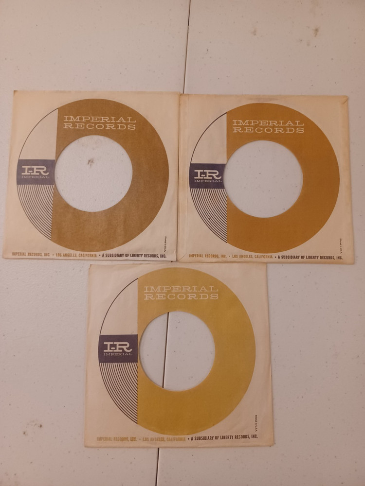 IMPERIAL RECORDS (3) original company sleeves in nice shape