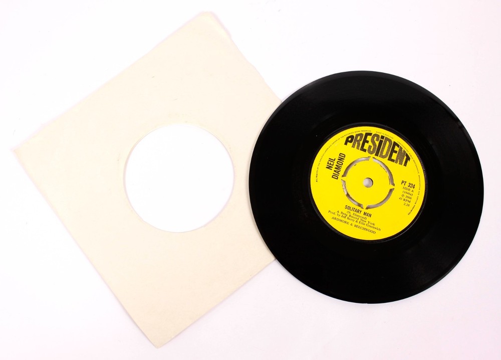 Neil Diamond Solitary Man UK President Records 7″ 45 RPM Vinyl