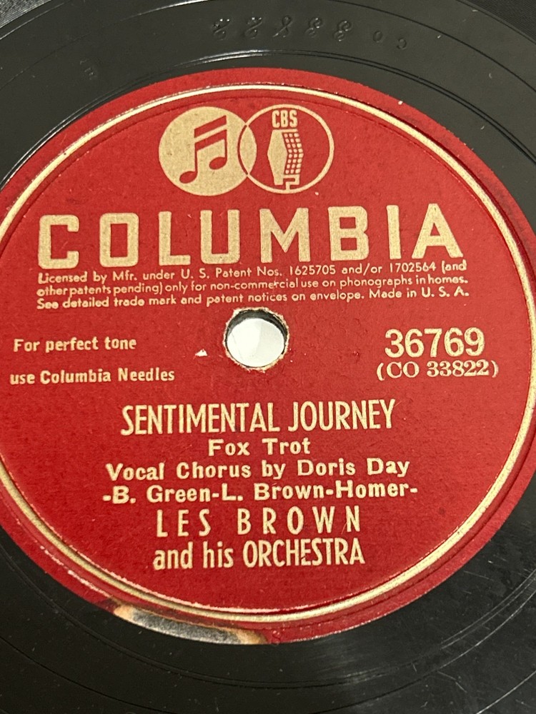 Les Brown Sentimental Journey / Twilight Time 78 RPM Record Columbia