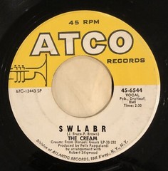Cream ‎– Sunshine of Your Love/SWLABR 7″ – 1968 Atco blues/psych rock – VG+