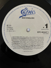 BAD ENGLISH – Self-titled debut album (1989) Vinyl LP Record. NEAR MINT