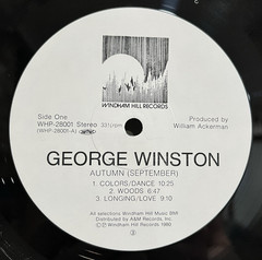 George Winston Autumn 1st Press OBI Insert Whindam Hill WHP28001 NM Ultrasonic