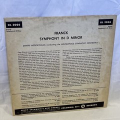 Franck: Symphony In D Minor (Vinyl, 1952) Columbia RL 3006 VG LP Record Album