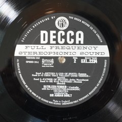 Decca SXL2234 ED1‑WBg Kathleen Ferrier Bach‑Handel Recital Boult FFSS Sleeve Spl