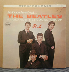 introducing the Beatles LP stereo Vee-Jay records rainbow ring ad back love me d
