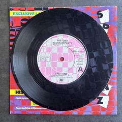 Split Enz History Never Repeats 7” Vinyl A&M Records 1981 UK Laser Etched