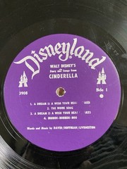 Walt Disney’s Cinderella, The Story & The Songs. Disneyland ST 3908 LP Record