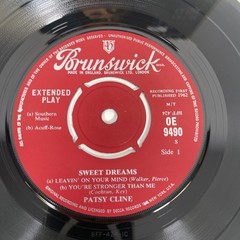 Patsy Cline Sweet Dreams EP 7” Vinyl Record 45rpm Mono Brunswick