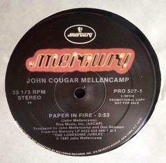 John Cougar Mellencamp Paper In Fire 12 Inch Single Promo 1983 Mint Unplayed