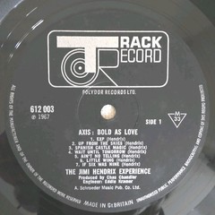Jimi Hendrix Axis Bold as Love Mono UK 1st press 1968 A1 B1 Vgc + Vinyl