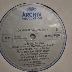 Archiv Produktion Bach Messe in h-moll BWV 232 Karl Richter Stereo 33RPM 1961