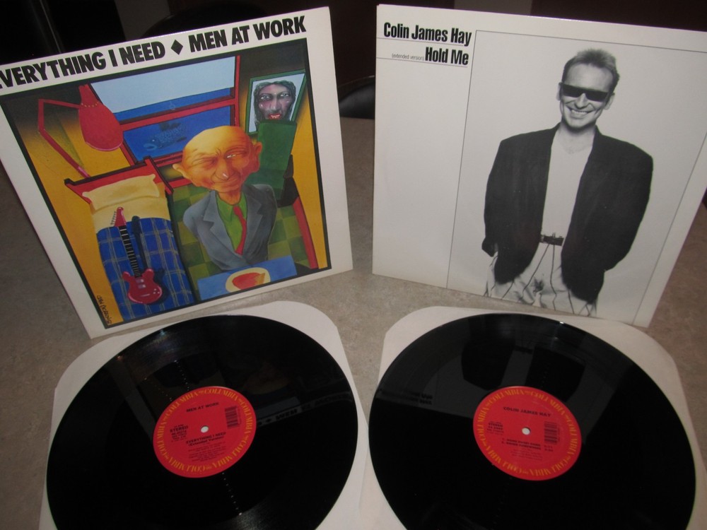 COLIN JAMES HAY – MEN AT WORK Lot of 2 (1980s Promo) – 12″ Vinyl Records LPs NM!