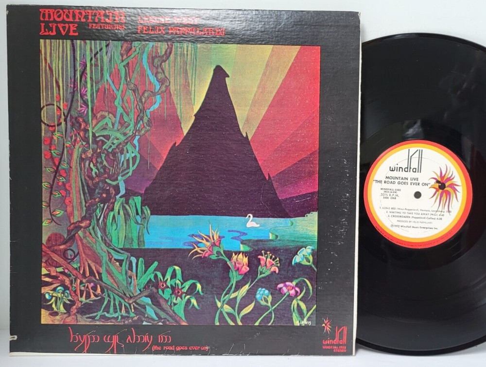 MOUNTAIN Live The Road Goes Ever On 1972 LP Windfall – Play Tested EX- *J2