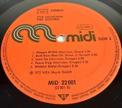 The Doors Star Collection LP German Press MID 22 001 VG+/VG Jim Morrison