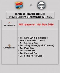 FLARE U YOUTH ERROR 1st Mini Album STATIONERY KIT Ver/CD+Photo Book+Tape+5 Card
