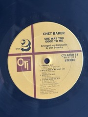 Chet Baker She Was Too Good To Me LP CTI 6050 S1 VG+ VG+ Ultrasonic