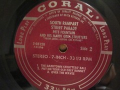 33 1/3 RPM ~ South Rampart Street Parade / Peter Fountain VG+ 1963 Jazz Coral