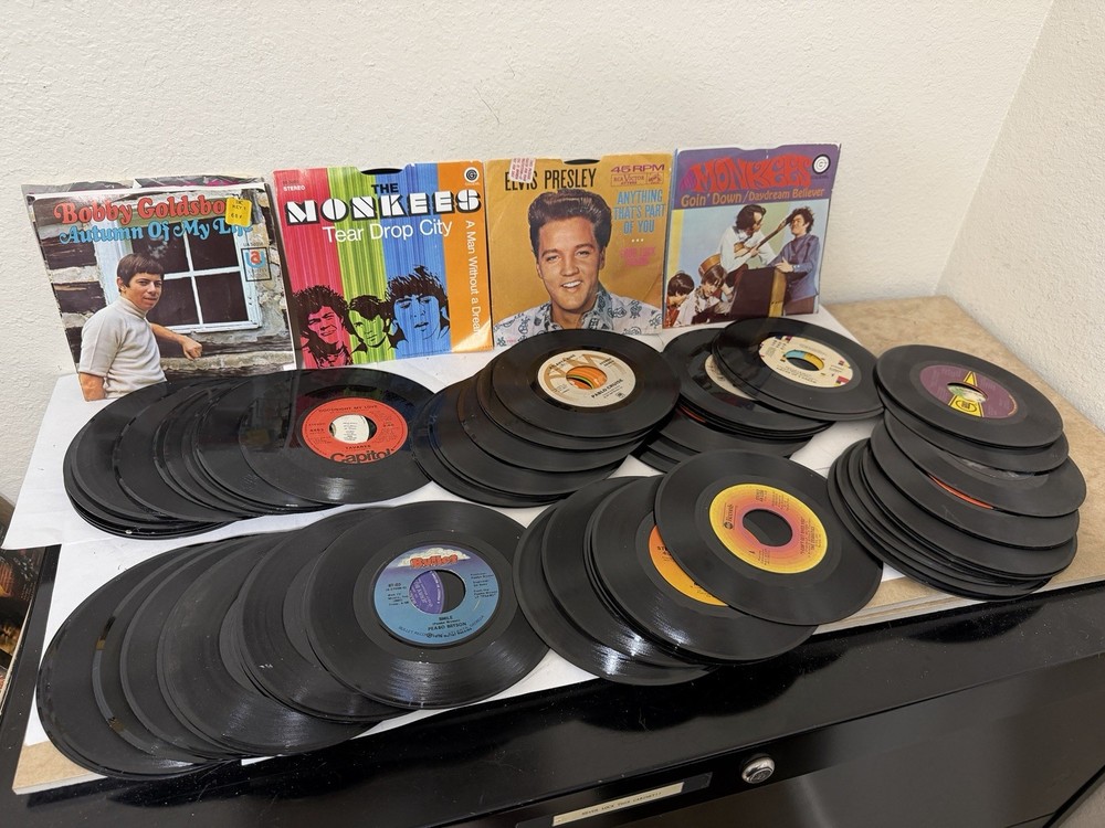 Huge Lot Of 60+ 45RPM Records / Rare / Vintage Vinyl