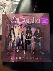 Cinderella Night Songs 1986 Gold Stamp PROMO LP Signed 2X 🔥 VVHTF SUPER RARE🔥