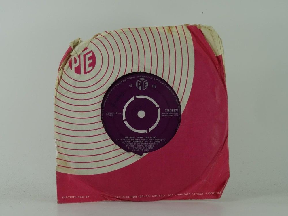 LONNIE DONEGAN MICHEL ROW THE BOAT (32) 2 Track 7″ Single including Company Slee