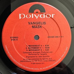Vangelis Mask Vinyl LP 1985 Polydor Records Electronic Ambient