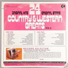 VARIOUS ARTISTS 24 Country & Western Greats Vol. 6 1972 LP : VG+/VG WU 3121