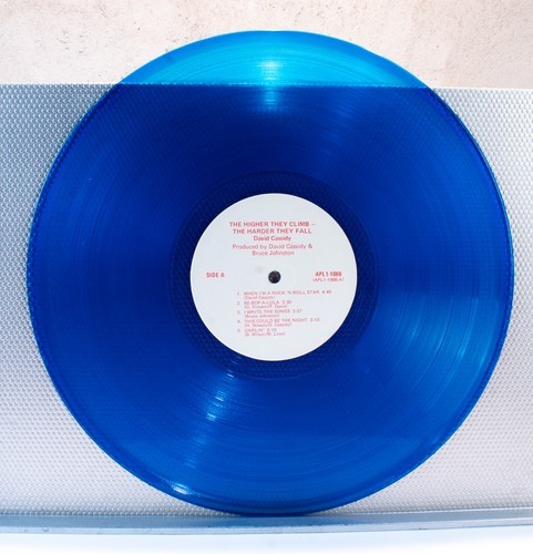 David Cassidy The Higher They Climb The Harder They Fall PROMO BLUE VINYL