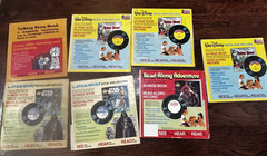 Lot of 7 Vintage Disney Barbie ET Star Wars See Hear Read Books With Records
