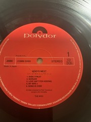 The Who ‎- Who’s Next LP – Polydor 23MM 0069 Stereo ￼33 1/2
