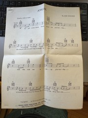 Rod Stewart Angel Jimi Hendrix song lead sheet lacquer