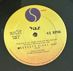YAZ State Farm/nobody’s diary 12″ MAXI~ELECTRO FREESTYLE/80’S SYNTH~IN SHRINK NM