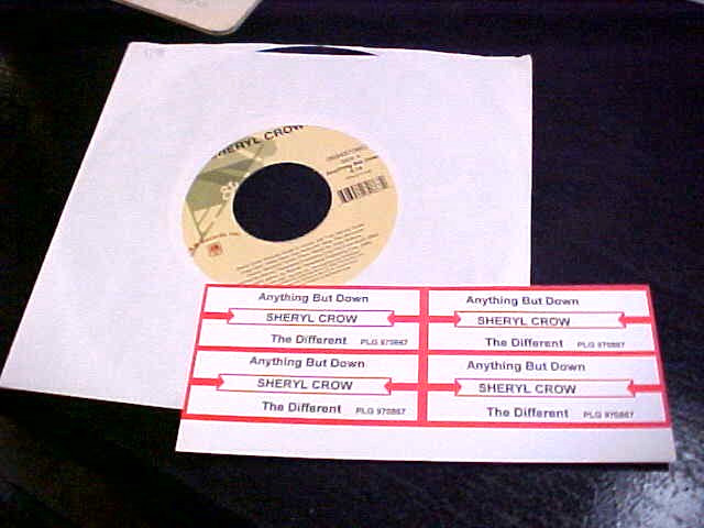 SHERYL CROW 45 A+M 1990’s POP ROCK anything but down FIRST PRESS Unplayed NOS