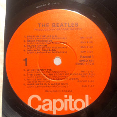 The Beatles The White Album 2x LP Orange label w poster &bonus paper photo Nm