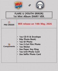 FLARE U [YOUTH ERROR] 1st Mini Album DIARY Ver/CD+Book+2 Photo+2 Key Ring+3 Card