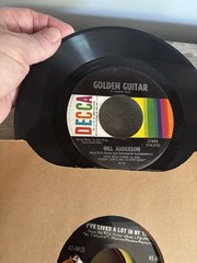 Vintage 45 RPM Record Lot In Album Country Rock Pop RCA Decca Columbia Mixed