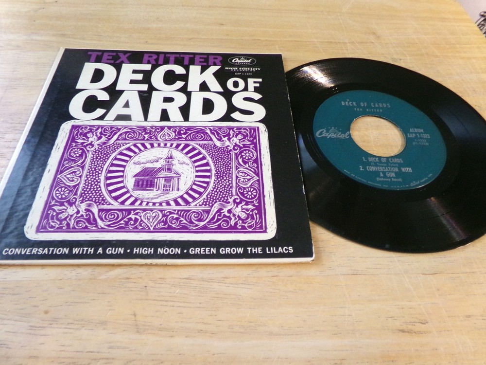 Tex Ritter 45EP – Deck of Cards – Capitol EAP 1-1323 w/cvr