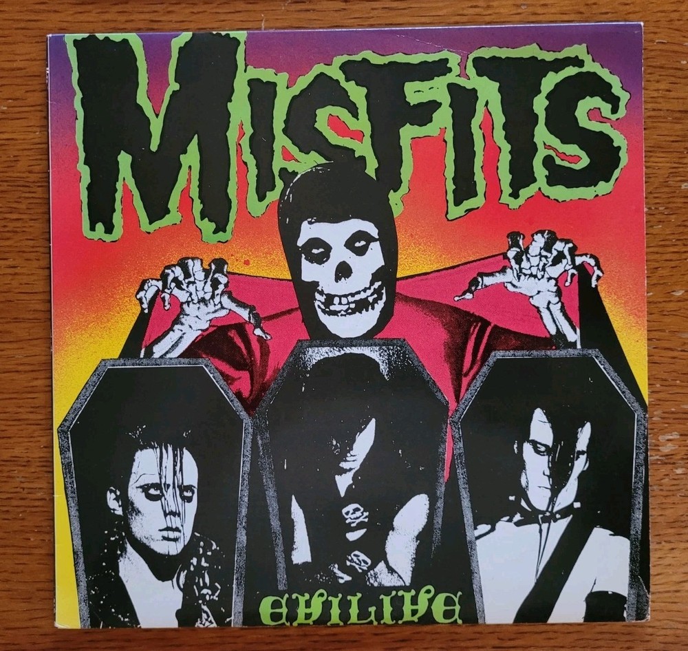 Misfits Evilive LP 1989 2nd Press Plan 9 Caroline Records EX/EX VERY RARE CLEAN