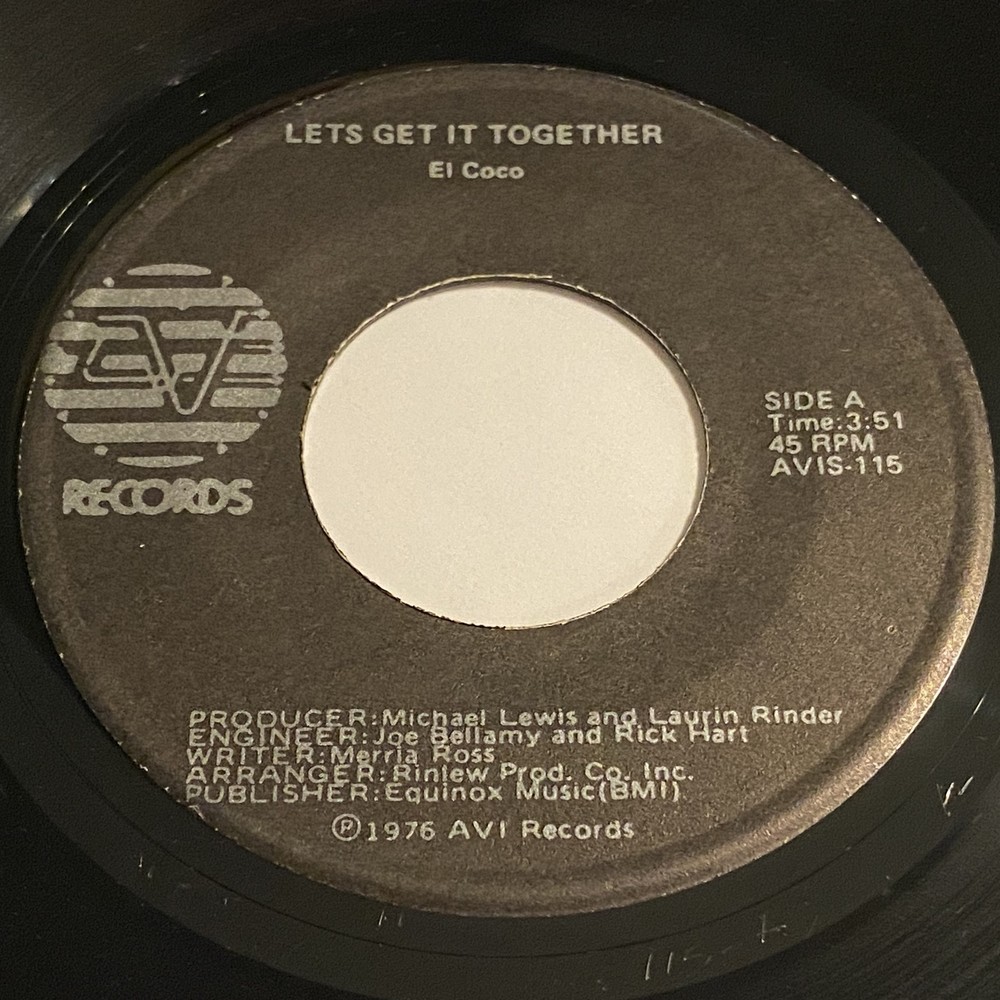El Coco: Lets Get It Together / Fait Le Chat (Do The Cat) 45 – AVI – Disco