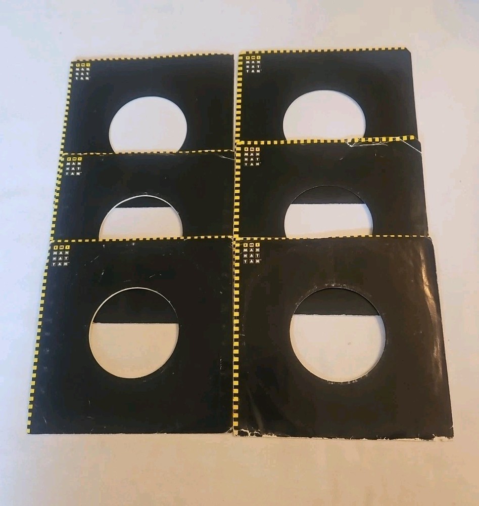 45 RPM 7″ RECORD SLEEVES CO. SLEEVE 6 PACK SEE PHOTOS EMI Manhatan (SLV314)