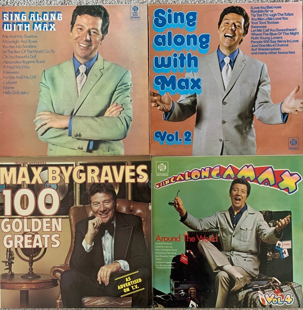 Nice LOT  OF 4 MAX BYGRAVES 12″ VINYL ALBUMS  VG-/VG+ SEE SCAN