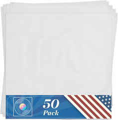 50 anti Static Inner Record Sleeves for Vinyl LP Records – 12 Inch, Square, Tran