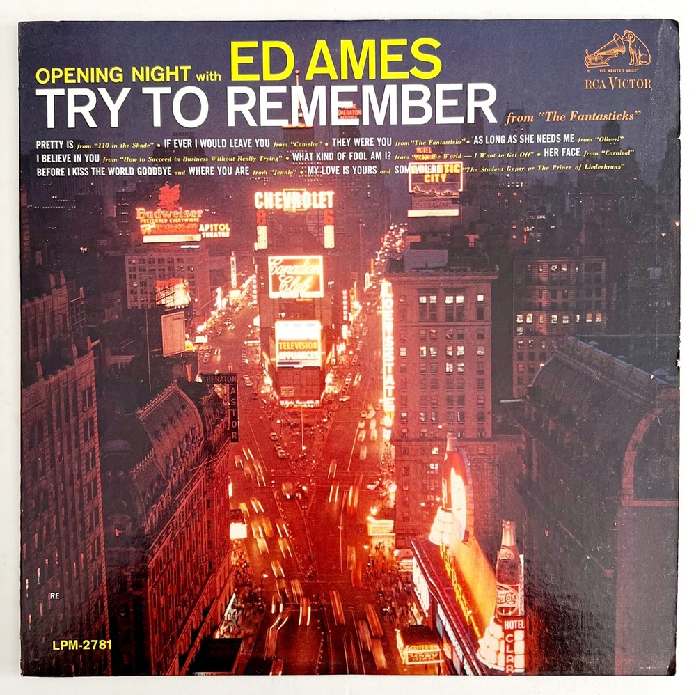 Ed Ames Try To Remember Live Vinyl Record 1964 33 12″ Opening Night VRG2