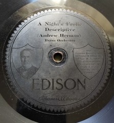 BRASS ORCHESTRA Edison 78rpm A NIGHT FROLIC DESCRIPTIVE / FLIGHT OF THE GIPSIES