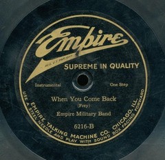 78tk-Band-EMPIRE 6216-Empire Military Band (one step 1920s) Rare Label